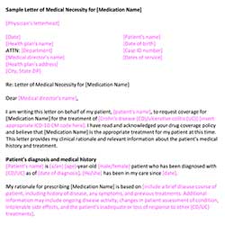 Sample Letter of Medical Necessity
